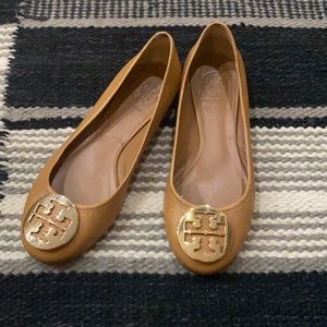 Tory Burch Royal Tan Reva Ballet Flats